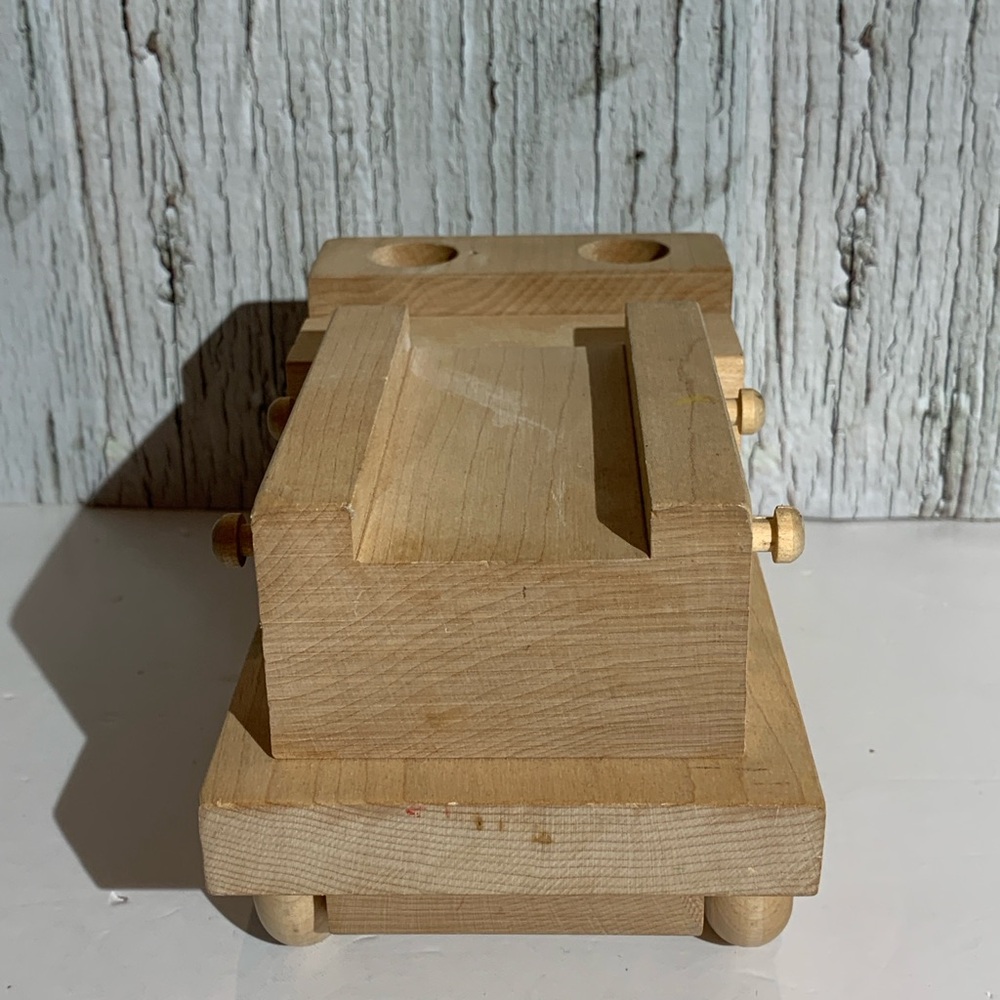 Solid Natural Wood Toy Fire Engine - Picture 5 of 8